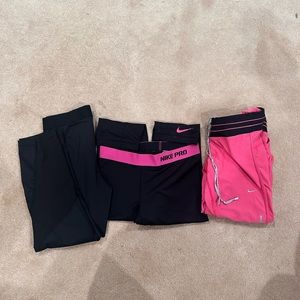 Nike brand size S/M black pink sporty leggings